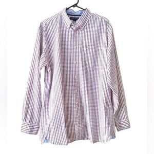 Tommy Hilfiger Button Down Shirt Grid Print Long Sleeve Cotton size L